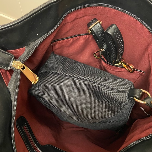 NWT large Black shimmery bag. 16 x 13 w/bonus bag - Picture 7 of 7